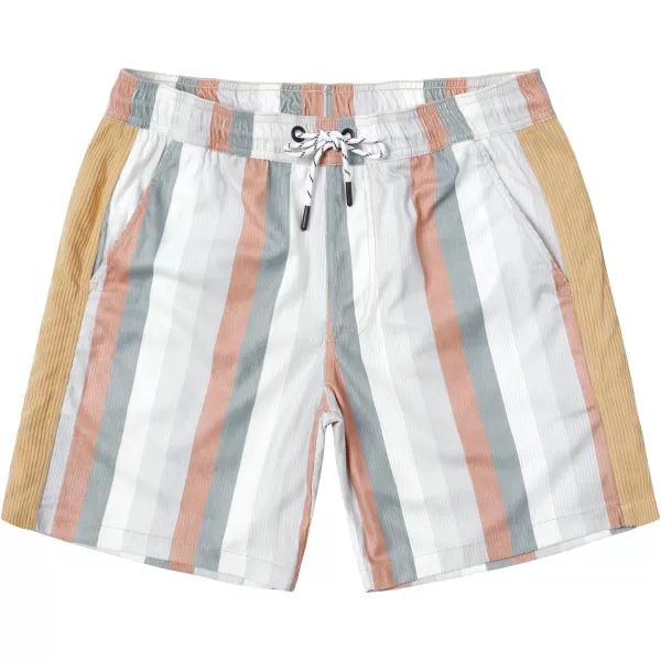 Men's Casual Drawstring Corduroy Shorts Elastic Waist Summer Shorts with Pocket