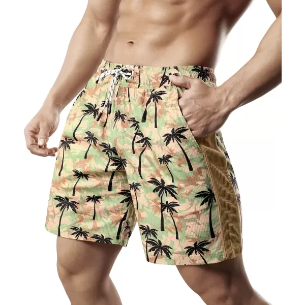 Men's Casual Drawstring Corduroy Shorts Elastic Waist Summer Shorts with Pocket