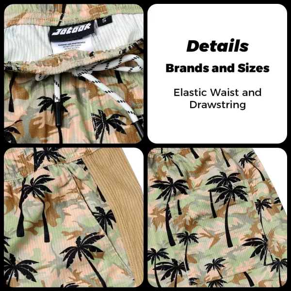 Men's Casual Drawstring Corduroy Shorts Elastic Waist Summer Shorts with Pocket
