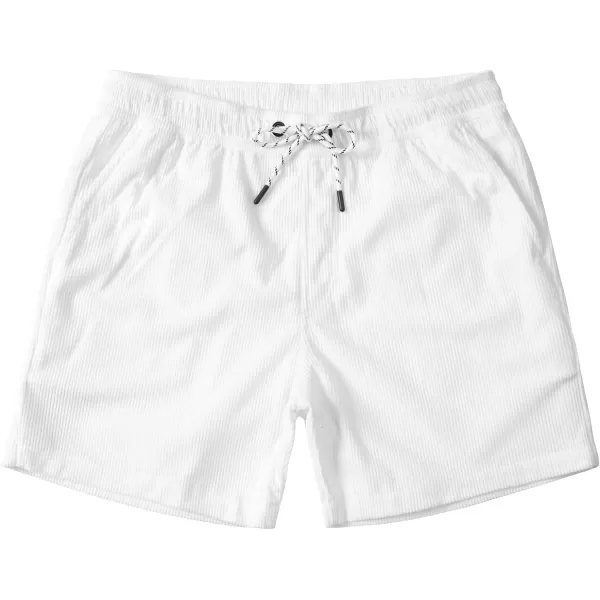 Men's Casual Drawstring Corduroy Shorts Elastic Waist Summer Shorts with Pocket