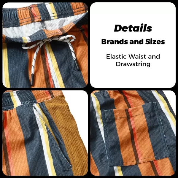 Men's Casual Drawstring Corduroy Shorts Elastic Waist Summer Shorts with Pocket