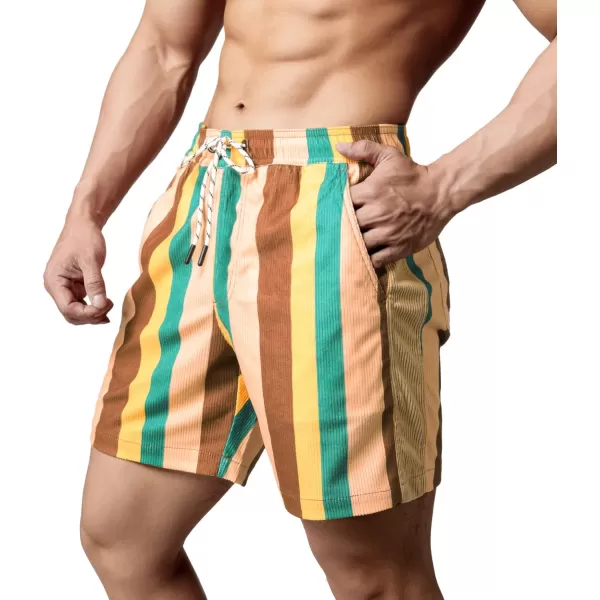 Men's Casual Drawstring Corduroy Shorts Elastic Waist Summer Shorts with Pocket