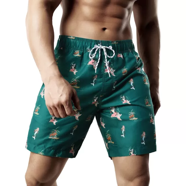 Mens Swimming Trunks Quick Dry Swim Shorts with Mesh Lining Beach Shorts