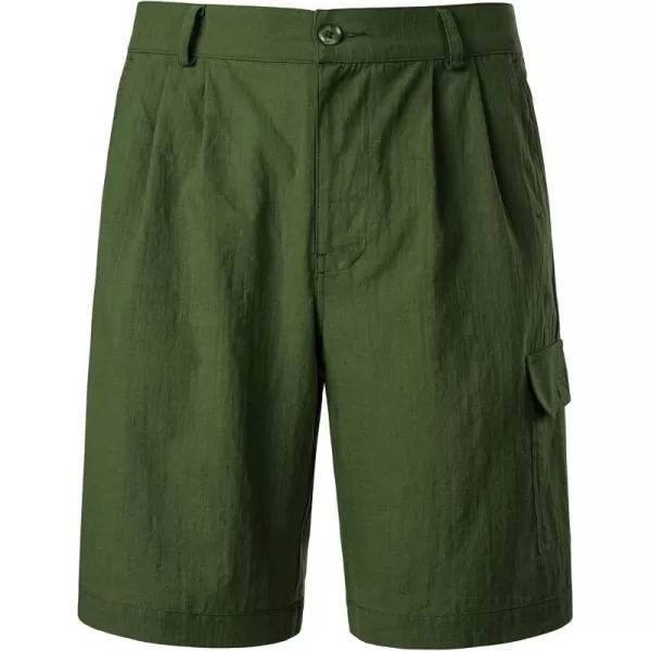 Men's Cotton Linen Shorts Casual Elastic Waist Shorts Summer Beach Shorts with Pocket