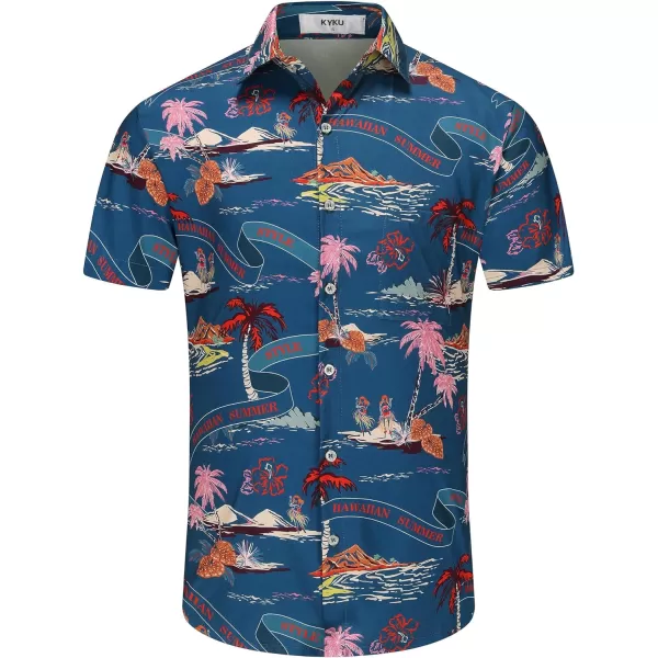 KYKU Hawaiian Shirt for Men - Funny Vacation Tropical Beach Shirts Short Sleeve Button Down Summer Clothes with Pockets