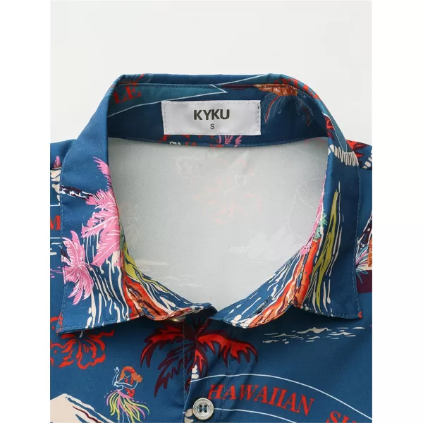 KYKU Hawaiian Shirt for Men - Funny Vacation Tropical Beach Shirts Short Sleeve Button Down Summer Clothes with Pockets