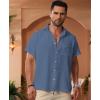 imageKYKU Men Shirts Button Down Short Sleeve Casual Summer Beach Vacation ClothingMen Button Short Sleeve Shirts Blue