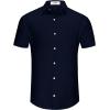 imageKYKU Men Shirts Button Down Short Sleeve Casual Summer Beach Vacation ClothingMen Button Short Sleeve Shirts Dark Blue