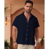 imageKYKU Men Shirts Button Down Short Sleeve Casual Summer Beach Vacation ClothingMen Button Short Sleeve Shirts Dark Blue