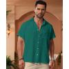 imageKYKU Men Shirts Button Down Short Sleeve Casual Summer Beach Vacation ClothingMen Button Short Sleeve Shirts Green
