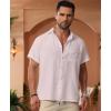 imageKYKU Men Shirts Button Down Short Sleeve Casual Summer Beach Vacation ClothingMen Button Short Sleeve Shirts Light Pink