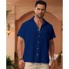 imageKYKU Men Shirts Button Down Short Sleeve Casual Summer Beach Vacation ClothingMen Button Short Sleeve Shirts Navy Blue