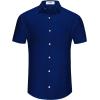 imageKYKU Men Shirts Button Down Short Sleeve Casual Summer Beach Vacation ClothingMen Button Short Sleeve Shirts Navy Blue