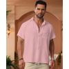 imageKYKU Men Shirts Button Down Short Sleeve Casual Summer Beach Vacation ClothingMen Button Short Sleeve Shirts Pink