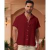 imageKYKU Men Shirts Button Down Short Sleeve Casual Summer Beach Vacation ClothingMen Button Short Sleeve Shirts Red