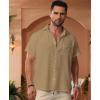 imageKYKU Men Shirts Button Down Short Sleeve Casual Summer Beach Vacation ClothingMen Button Short Sleeve Shirts Tan