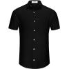 imageKYKU Summer Men Button Shirts  Casual Beach Short Sleeve Clothes  Fashion Lightweight Plain Clothing with PocketMen Button Short Sleeve Shirts Black