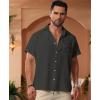 imageKYKU Summer Men Button Shirts  Casual Beach Short Sleeve Clothes  Fashion Lightweight Plain Clothing with PocketMen Button Short Sleeve Shirts Dark Gray