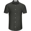 imageKYKU Summer Men Button Shirts  Casual Beach Short Sleeve Clothes  Fashion Lightweight Plain Clothing with PocketMen Button Short Sleeve Shirts Dark Gray