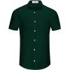 imageKYKU Summer Men Button Shirts  Casual Beach Short Sleeve Clothes  Fashion Lightweight Plain Clothing with PocketMen Button Short Sleeve Shirts Forests Green