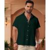 imageKYKU Summer Men Button Shirts  Casual Beach Short Sleeve Clothes  Fashion Lightweight Plain Clothing with PocketMen Button Short Sleeve Shirts Forests Green