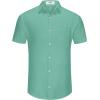 imageKYKU Summer Men Button Shirts  Casual Beach Short Sleeve Clothes  Fashion Lightweight Plain Clothing with PocketMen Button Short Sleeve Shirts Green