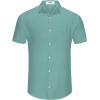 imageKYKU Summer Men Button Shirts  Casual Beach Short Sleeve Clothes  Fashion Lightweight Plain Clothing with PocketMen Button Short Sleeve Shirts Light Green