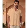 imageKYKU Summer Men Button Shirts  Casual Beach Short Sleeve Clothes  Fashion Lightweight Plain Clothing with PocketMen Button Short Sleeve Shirts Light Orange