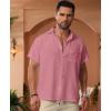 imageKYKU Summer Men Button Shirts  Casual Beach Short Sleeve Clothes  Fashion Lightweight Plain Clothing with PocketMen Button Short Sleeve Shirts Purple