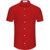imageKYKU Summer Men Button Shirts  Casual Beach Short Sleeve Clothes  Fashion Lightweight Plain Clothing with PocketMen Button Short Sleeve Shirts Red