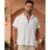 imageKYKU Summer Men Button Shirts  Casual Beach Short Sleeve Clothes  Fashion Lightweight Plain Clothing with PocketMen Button Short Sleeve Shirts White