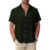 imageKYKU Men Shirts Button Down Short Sleeve Casual Summer Beach Vacation ClothingMen Button Short Sleeve Shirts Military Green