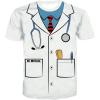 imageKYKU Unisex White Lab Coat  Doctor Nurse Costume Funny Halloween TShirt  Medical Staff Cosplay Clothing AdultHalloween Doctor Lab Coat Costume White Blue