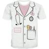 imageKYKU Unisex White Lab Coat  Doctor Nurse Costume Funny Halloween TShirt  Medical Staff Cosplay Clothing AdultHalloween Doctor Lab Coat Costume White Pink