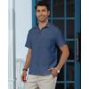 imageKYKU Cotton Shirt for Men Casual Beach Summer Button Down Short Sleeve ClothesBlue Cotton Button Down Shirt Men