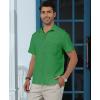 imageKYKU Cotton Shirt for Men Casual Beach Summer Button Down Short Sleeve ClothesDark Green Cotton Button Down Shirt Men