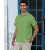 imageKYKU Cotton Shirt for Men Casual Beach Summer Button Down Short Sleeve ClothesGreen Cotton Button Down Shirt Men