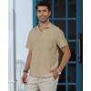imageKYKU Cotton Shirt for Men Casual Beach Summer Button Down Short Sleeve ClothesKhaki Cotton Button Down Shirt Men