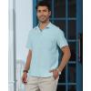 imageKYKU Cotton Shirt for Men Casual Beach Summer Button Down Short Sleeve ClothesLight Blue Cotton Button Down Shirt Men