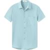 imageKYKU Cotton Shirt for Men Casual Beach Summer Button Down Short Sleeve ClothesLight Blue Cotton Button Down Shirt Men