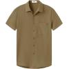 imageKYKU Cotton Shirt for Men Casual Beach Summer Button Down Short Sleeve ClothesLight Brown Cotton Button Down Shirt Men