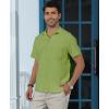 imageKYKU Cotton Shirt for Men Casual Beach Summer Button Down Short Sleeve ClothesLight Green Cotton Button Down Shirt Men