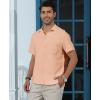 imageKYKU Cotton Shirt for Men Casual Beach Summer Button Down Short Sleeve ClothesLight Pink Cotton Button Down Shirt Men