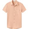 imageKYKU Cotton Shirt for Men Casual Beach Summer Button Down Short Sleeve ClothesLight Pink Cotton Button Down Shirt Men