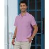 imageKYKU Cotton Shirt for Men Casual Beach Summer Button Down Short Sleeve ClothesLight Purple Cotton Button Down Shirt Men