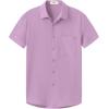 imageKYKU Cotton Shirt for Men Casual Beach Summer Button Down Short Sleeve ClothesLight Purple Cotton Button Down Shirt Men