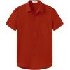 imageKYKU Cotton Shirt for Men Casual Beach Summer Button Down Short Sleeve ClothesRed Cotton Button Down Shirt Men