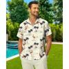 imageKYKU Hawaiian Shirt for Men Beach Vacation Summer Short Sleeve Button Down Mens Shirts Casual StylishBeige Hawaiian Men Button Down Shirt