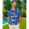 imageKYKU Hawaiian Shirt for Men Beach Vacation Summer Short Sleeve Button Down Mens Shirts Casual StylishBlue Hawaiian Men Button Down Shirt