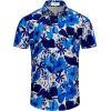 imageKYKU Hawaiian Shirt for Men Beach Vacation Summer Short Sleeve Button Down Mens Shirts Casual StylishBlue Hawaiian Men Button Down Shirt